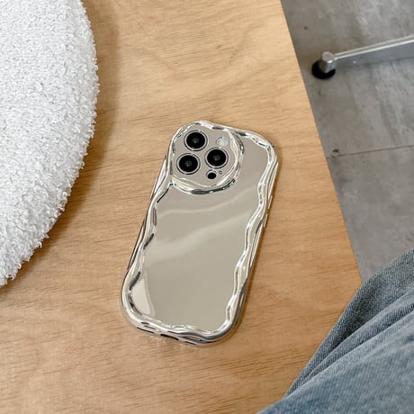 シンプル鏡付 iPhone15pro/15promaxケース 花デザインカメラ ソフトアイフォン14プロ/13promax/12カバー 使いやすい [M4308]