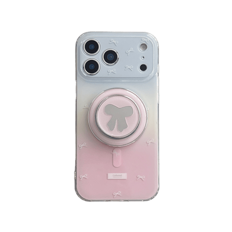 リボンミラーグリップ iPhone17Pro/17ケース MagSafe対応 iPhone17ProMax/16Pro/15ケース グラデーションカラー[M6270]