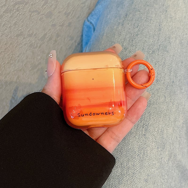 夕焼け AirpodsPro3/4ケース グラデーションオレンジ Airpods3/Pro2ケ