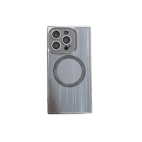 スクエア iPhone16/16promaxケース Magsafe対応 iPhone15pro/14/13proカバー カメラ保護 頑丈 艶感 シック[M5392]