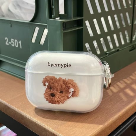 【Airpods 4】プードル 犬柄  airpodsproケース かわいい airpodsカバー   リング付 艶あり 人気品 M737
