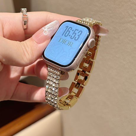 高級感ジュエリー AppleWatchバンド 高品質 金属 アップルウォッチ10/9 ベルト Ultra3/2/1 Series 10/9/8 SE3/2/1 おしゃれ[M5306]