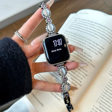 高級感高品質 アップルウォッチ10バンド ダイヤ/宝石デコ AppleWatchベルト Ultra3/2/1 Series 10/9/8 SE3/2/1 お洒落 [M5174]