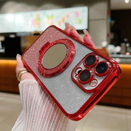 鏡付Magsafeリング iPhone15pro/15promaxケース コスパ最強 スタンド iPhone14pro/13/12カバー お買い得  [M4168]
