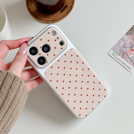 ハート柄 iPhone17Pro/17ケース ピンクカラー iPhone17Promax/16Pro/15ケース 甘すぎ カメラカバー付 高品質[M6127]