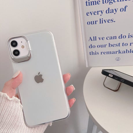 スマホスタンド付 アイフォン13mini/13promaxカバー  高品質 指紋汚れが付きにくい  iphone12/11ケース   クリア 耐衝撃  M1029