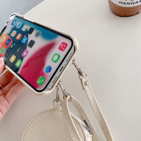 カード入れ/小銭入れ iPhone15/14proカバー レザー製 iPhone13pro/12/11proケース 肩掛け長さ調整可ストラップ 高品質 ギフトにおすすめ [M3113]