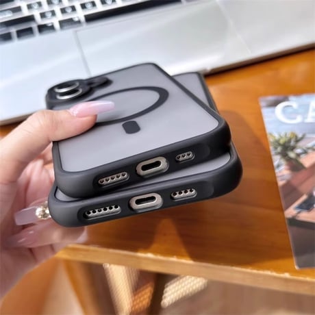 指紋防止 iPhone16Pro/16Promaxケース MagSafe対応 iPhone15Pro/14Pro/13カバー シンプル マット [M4581]