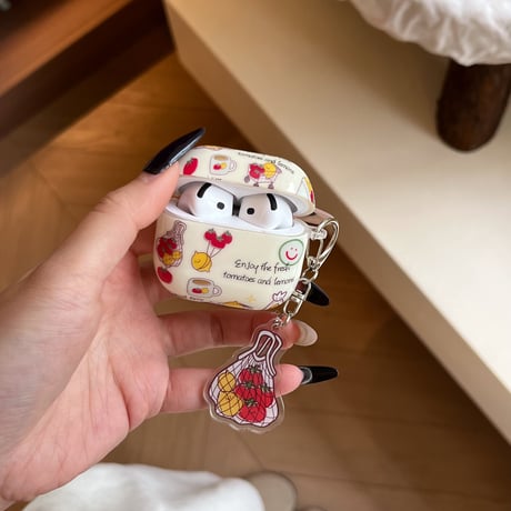 落書き Airpods4ケース 果物キーチェーン AirpodsPro2ケース airpods3/2ケース gift 個性ファッション[M5535]