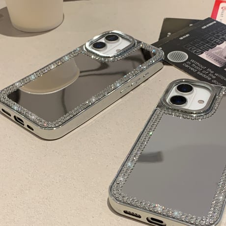 ジュエリーミラー iPhone16pro/16カバー おしゃれ iPhone15promax/14pro/13ケース 頑丈 上品 可愛い [M5158]