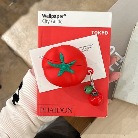 トマト Airpods4ケース キーチェーン付  Airpods3/Pro2ケース airpodspro2カバー シリコン 可愛い 頑丈 ギフトにおすすめ[M5123]