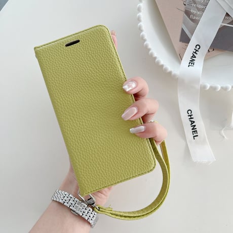 手帳型 iphone14/15proケース  レザー 高品質 iphone13mini/12/11カバー  ストラップ付 カード/お札/写真収納 スタンド[M3129]