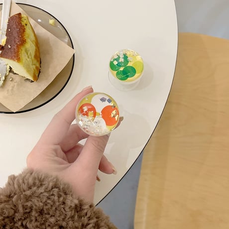 グリッター入り スマホグリップ 綺麗 伸び縮み式  高透明グリップトーク  スマホリング・スタンド一体型  落下防止  可愛い  おしゃれ[M1607]
