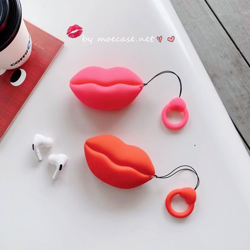 AirPods pro2 片耳ケース 【唇ケース付】 くちびる airpodsproケース 紅唇 airpodsカバー リング付き 個性