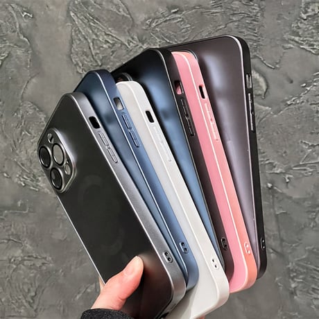 指紋防止 MagSafe対応 iPhone15Pro/15ProMaxケース 耐衝撃 iPhone14/13/12proケース レンズ保護 耐久性あり[M3899]