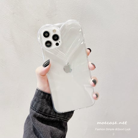 ハート型 透明iphone11/12promaxケース クリアiphonexs/xsmaxカバー  写真メモ挟める   ガールズに超人気M732