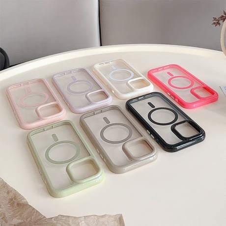 淡色Magsafe対応 iPhone15/15plus/15proケース くすみカラー iPhone14pro/13/12proカバー  頑丈 耐久性あり[M3955]