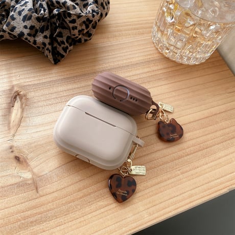 シリコン Airpods4ケース 豹柄キーホルダー付 Airpodspro2カバー Airpods3/2 指紋防止 可愛い[M4913]