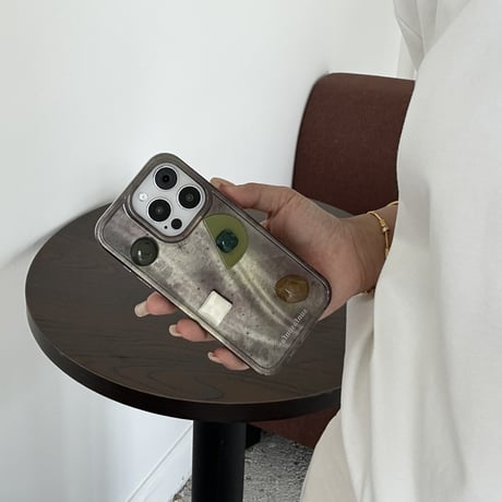 暈し染め iPhone16pro/16promaxケース おしゃれ ストラップ付 iPhone15pro/14promax/13カバー グリップ/宝石デコ[M5333]