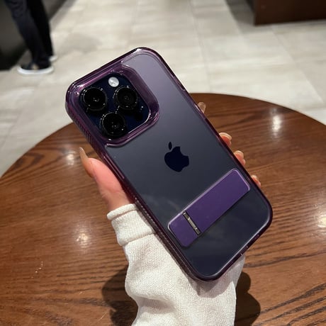 スタンド付高透明 iPhone14/15ケース 高級感高品質 iPhone13/12/11カバー 枠 滑りにくい オシャレ 男女向け シンプル多機能[M3044]