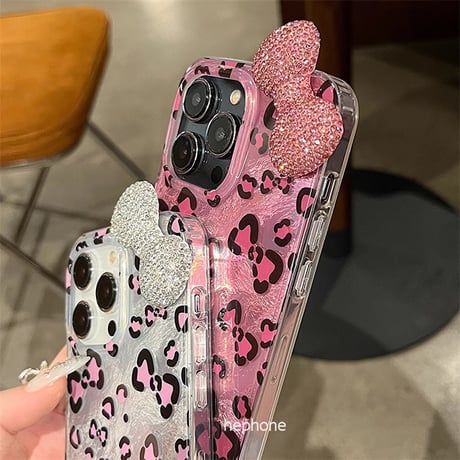 ダイヤリボン iPhone16pro/16カバー 韓国風 iPhone15pro/14promax/13ケース 大人可愛い 女子力高い キラキラ [M4949]