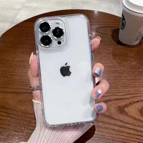 iPhone15pro/15promaxクリアケース ガラスレンズフィルム付 高透明度 黄ばまない[M3469]