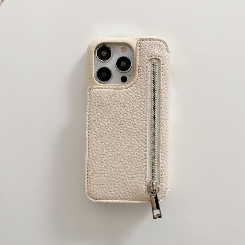 小銭/カード収納 iPhone15/14ケース 鏡付 レザー製iphone13/12/11pr