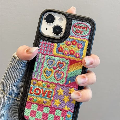 刺繡 iPhone15/15proケース 可愛い アイフォン14Pro/13proカバー 高級感 秋冬人気 シック 女子力アップ [M3516]