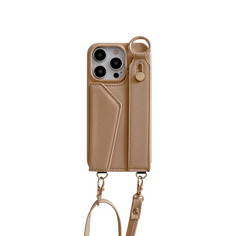 交通カード収納 iPhone15/15Proケース ショルダーストラップ付 iPhone14/13/12Proケース ベルト付き レザー 高機能高品質 [M3844]