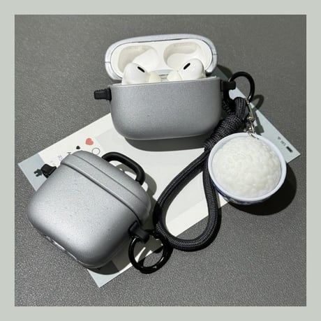 圧力鍋 Airpods Pro3ケース ご飯キーホルダー付 Airpods4カバー pro2ケース 可愛い ストラップ付 ギフトにおすすめ[M6049]