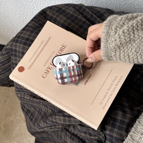 AirpodsPro2ケース 格子模様 Airpods4/3 エアポッズプロ2/Pro1カバー カジュアルコーデ 秋冬に人気[M5691]