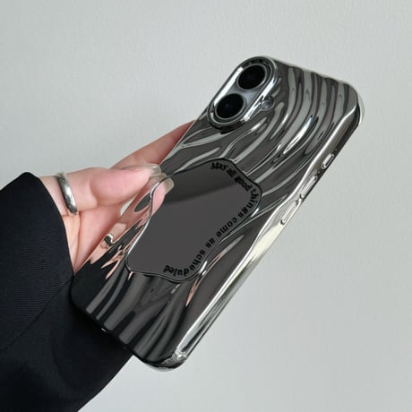ミラー iPhone16/iPhone16Plus/16Proケース おしゃれ 水紋 アイフォン15Pro/14pro/13/12カバー メッキ シック[M4717]