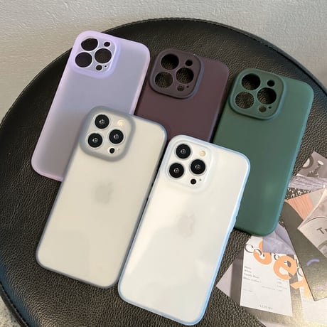 高品質指紋防止 iPhone14/14proケース 黄ばまない アイフォン13/12proカバー  半透明 マット 全面保護 シンプル薄型 [M3190]