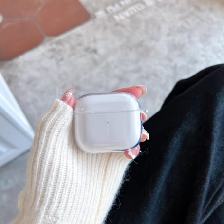 Airpods4/Pro3ケース クリア AirpodsPro2/Pro1カバー  エアポッズ3/2 カラビナ付 シンプル 定番商品[M4677]