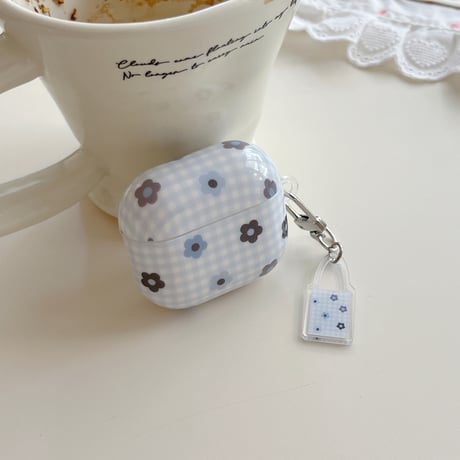 AirpodsPro3/4ケース 韓国っぽい 花柄AirpodsPro2/Pro1カバー  エアポッズ3/2  大人可愛い キーホルダー付 ガールズに人気[M5689]