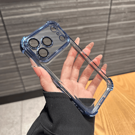 耐衝撃 iPhone17pro/17promaxケース レンズ保護カバー付 iPhone17/17Airカバー 黄ばまない メッキライン[M5645]