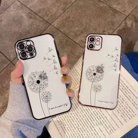 ジュエリータンポポ iphone13mini/12proケース  キラキラクリアiphone11pro/se3カバー  高品質 メッキ 頑丈 シンプル 全面保護 [M1811]
