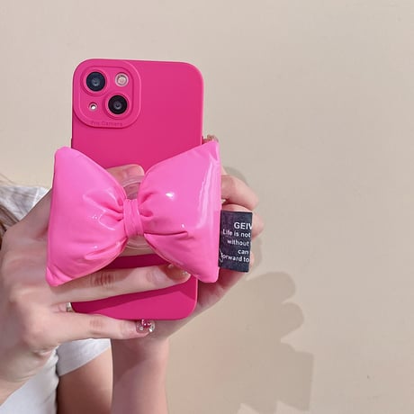可愛いリボンポップソケット  グリップ スマホスタンド 落下防止  超キュート  便利多機能 艶あり  いいプレゼント[M2204]