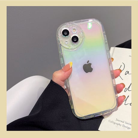 レインボーカラー iphone14/13proケース リボンデコカメラレンズ  iphone12/11カバー  可愛い  お洒落 プレゼントにおすすめ[M2168]