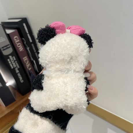 Pandaぬいぐるみ Airpods3/Pro2ケース フワフワ エアーポッズケース 可愛い顔 丈夫 ギフトにおすすめ[M3858]