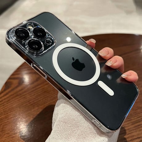 MagSafe対応 iPhone17ProMax/16proケース クリア 高透明度 レンズフイルム付シンプル 高品質 ハードケース[M3481]
