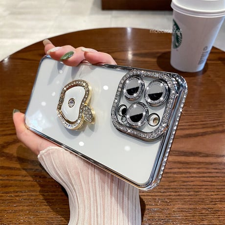 ジュエリーアップルリング iphone14/14Promaxケース  レンズフイルム付 iphone13/12/11カバー  おしゃれキラキラ ギフトにおすすめ  [M2544]
