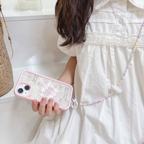 スマホストラップ 肩掛け 可愛い キラキラ 全種類対応 ギフトにおすすめ おしゃれ 長い真珠ストラップ  女子力アップ  落下防止  手つくり[M3298]