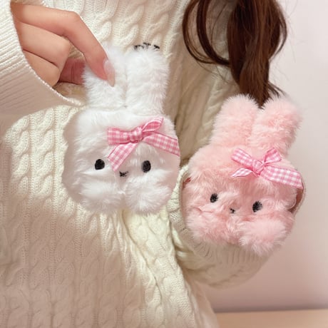 ふもふも兎 Airpods４ケース かわいい Airpods3/pro2カバー 可愛すぎる プレゼントにおすすめ [M4951]