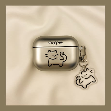 猫/ワンちゃん Airpods Pro3ケース メッキ お揃い Airpods4/3カバー pro2/Pro1ケース 可愛いキーホルダー 指紋防止[M6146]