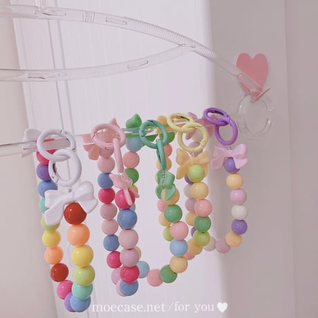 かわいいリボン付 ストラップ リング付き 使いやすい 多彩 綺麗 ギフトにおすすめ[M2791]