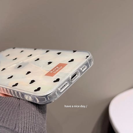 シェル風ハート柄 iphone15/15proケース  キラキラ 頑丈 iphone14/13/12カバー シック 高品質 女子力アップ[M3609]