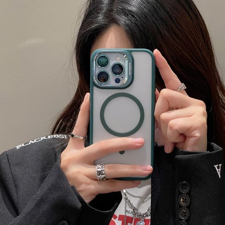 指紋防止 Magsafeスタンド iPhone15pro/15promaxケース 強化ガラスレンズフィルム iphone14Pro/13/12ケース 高品質耐衝撃[M3750]