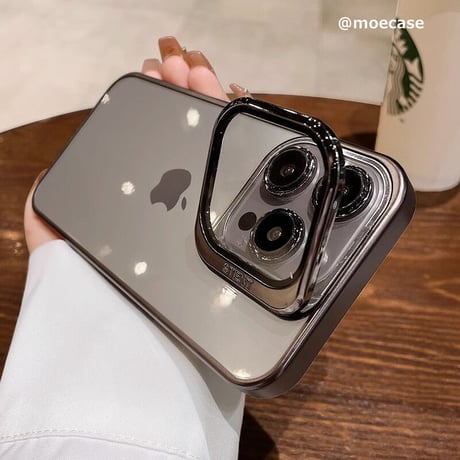 レンズカバースタンド一体型 iPhone16Pro/15ProMaxケース iPhone14pro/13promax/12クリアケース 耐久性 頑丈[M3539]