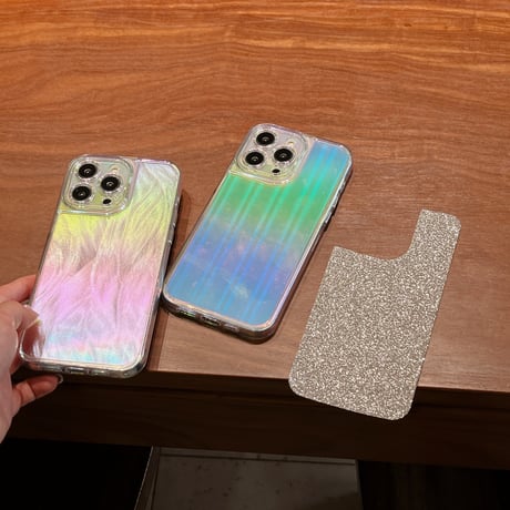 3点インナーシート付 iPhone15/15proケース キラキラ 光る iPhone14/13pro/12ケース 女子力アップ おしゃれ[M4217]